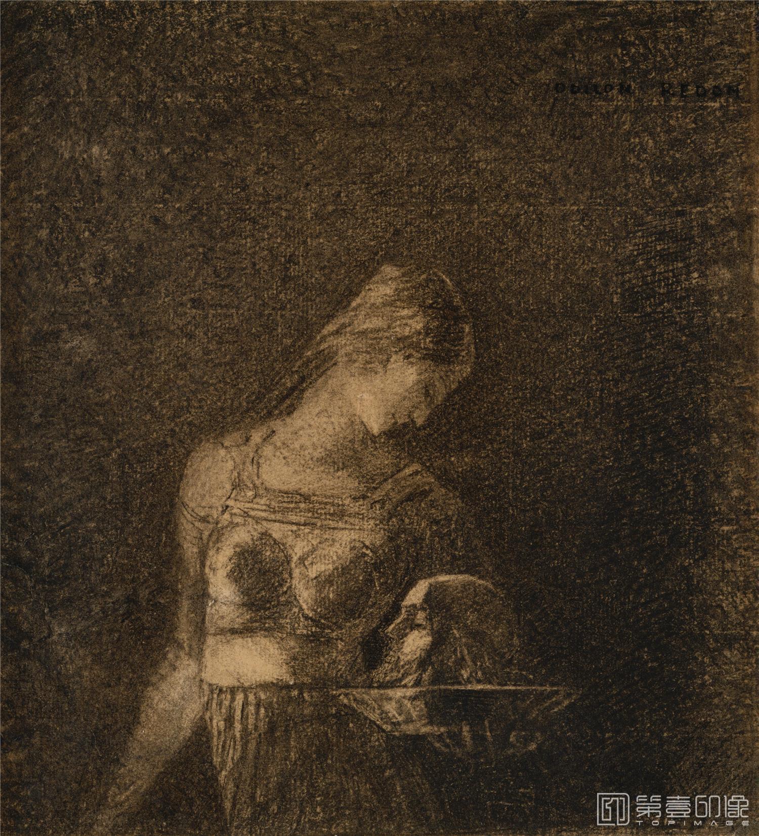 水粉画-美国阿特金森美术馆-Odilon Redon-Salome with the Head of Saint John the Baptist, ca. -.tifOdilon Redon - Salome with the Head of Saint John the Baptist, ca. -369